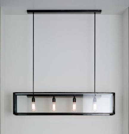 Suspension Nautic PORTREATH bronze antique verre clair