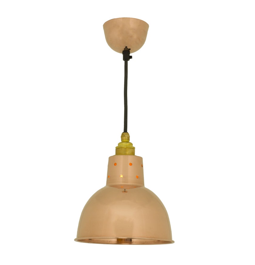 Suspension SPUN avec corde de Davey Lighting, Cuivre poli