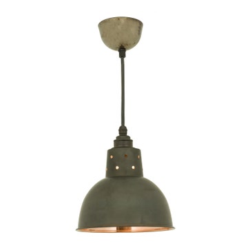 Suspension SPUN avec corde de Davey Lighting, Cuivre vieilli/intérieur poli