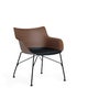Fauteuil Q/WOOD de Kartell, Hêtre foncé, Noir - pied noir, hauteur d'assise 41,5