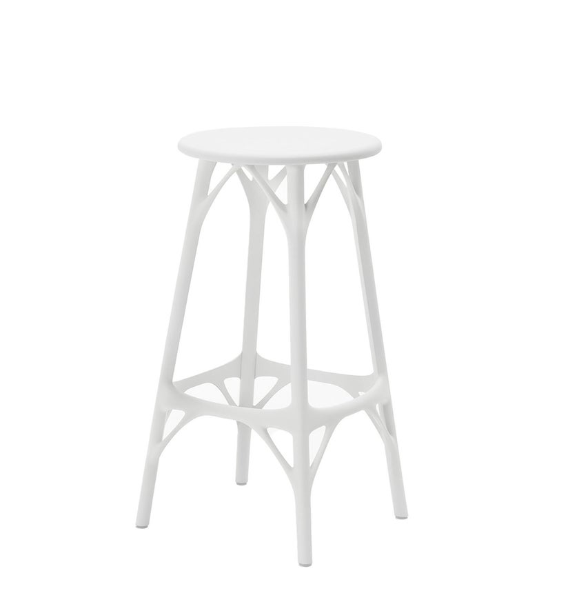 Tabouret haut A.I STOOL LIGHT de Kartell, 75 cm, Blanc
