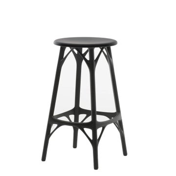 Tabouret haut A.I STOOL LIGHT de Kartell, 75 cm, Noir