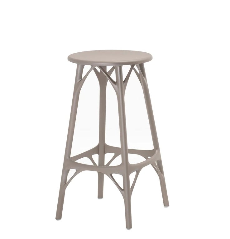 Tabouret haut A.I STOOL LIGHT de Kartell, 75 cm, Gris