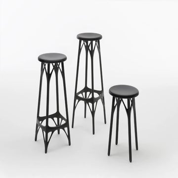 Tabouret haut A.I STOOL LIGHT de Kartell, 65 cm, Noir