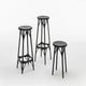 Tabouret haut A.I STOOL LIGHT de Kartell, 65 cm, Noir