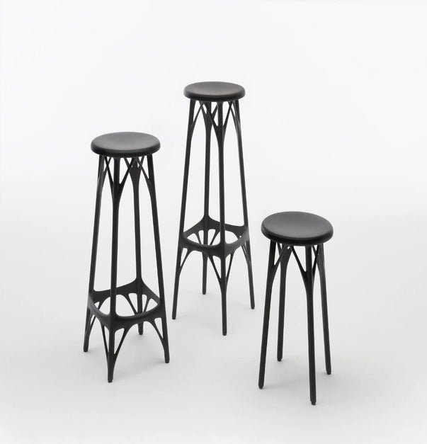 Tabouret haut A.I STOOL LIGHT de Kartell, 65 cm, Noir