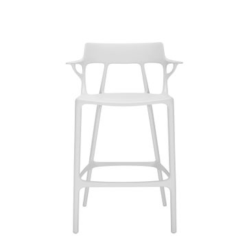 Tabouret haut avec dossier A.I STOOL de Kartell, 75 cm, Blanc