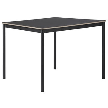 TABLE BASE DE MUUTO, 140 x 80 CM, BORDS EN CONTREPLAQUÉ NATUREL, NOIR