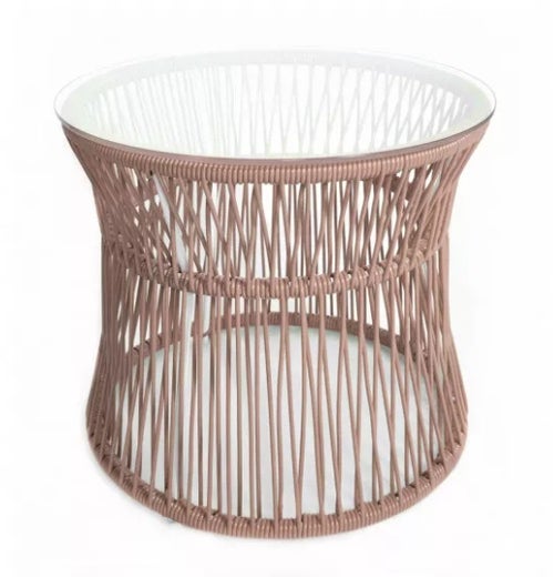 Table d'appoint ITA de Boqa, Structure blanche, Terracotta