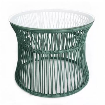 Table d'appoint ITA de Boqa, Structure blanche, Vert sauge