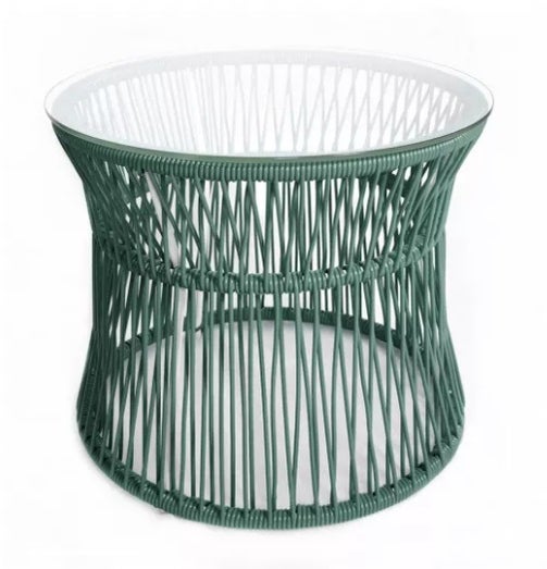 Table d'appoint ITA de Boqa, Structure blanche, Vert sauge