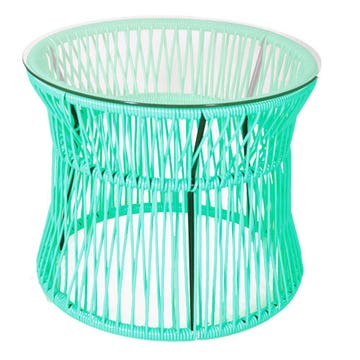 Table d'appoint ITA de Boqa, Structure noire, Turquoise