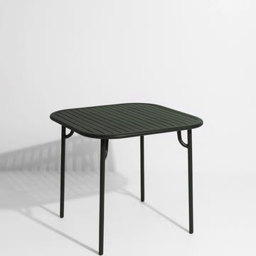 Table carrée WEEK-END de Petite Friture, Vert Bouteille 