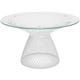 Table ronde HEAVEN de Emu,120 cm, Blanc mat / Verre transparent 
