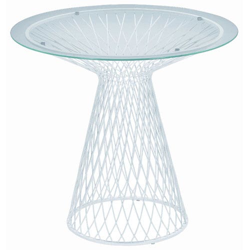 Table ronde HEAVEN de Emu, 80 cm Blanc mat / Verre transparent Table ronde HEAVEN de Emu, 80 cm Blanc mat / Verre transparent