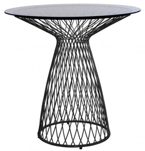 Table ronde HEAVEN de Emu, 80 cm, Noir / Verre Fumé 