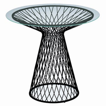 Table ronde HEAVEN de Emu, 80 cm, Noir / Verre transparent 
