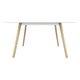 TABLE PILO, 160 x 85 cm, Piétement frêne massif / plateau blanc