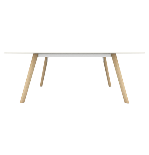 TABLE PILO, 200 x 90 cm, Piétement frêne massif / plateau blanc de MAGIS