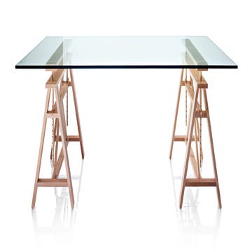 Table rectangulaire TEATRO L.200 de Magis, Plateau en verre trempé 