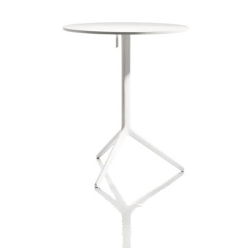TABLE RONDE PLIANTE CENTRAL, Verni blanc de MAGIS