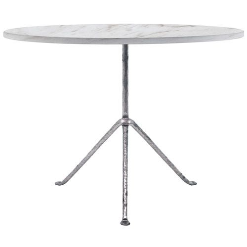 TABLE OFFICINA, Ø.100 cm, Galvanisé / Marbre blanc de MAGIS TABLE OFFICINA, Ø.100 cm, Galvanisé / Marbre blanc de MAGIS