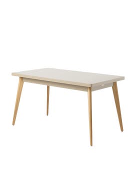 Table 55 pieds chêne, 140 x 80, Gris beige Table 55 pieds chêne, 140 x 80, Gris beige