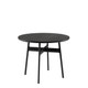Table à manger ronde MARSHALL de Woak, Chêne laqué, Noir