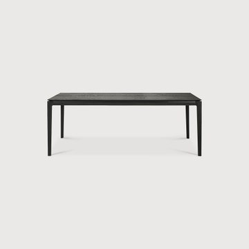 Table à rallonge Bok - chêne vernis - noir - rectangulaire