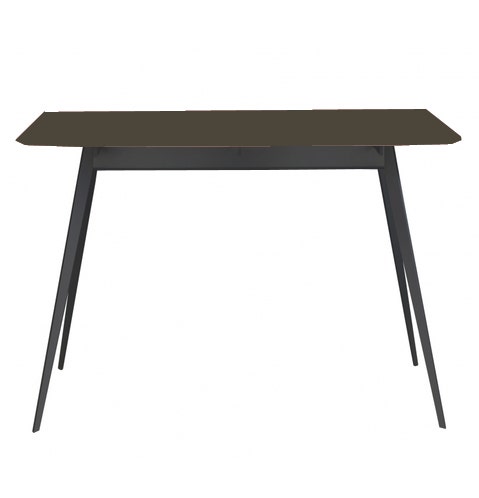Table AISE rectangulaire de Treku, 140x90x75, Laqué Gris plomb, Pieds métal