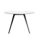 Table AISE ronde, pieds en métal noir, Blanc