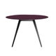 Table AISE ronde, pieds en métal noir, Prune