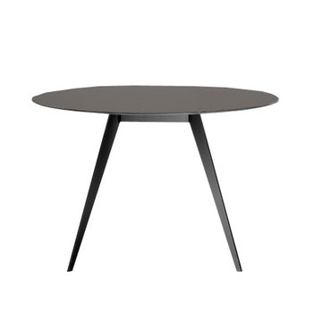 Table AISE ronde de Treku, pieds en métal noir, Vison