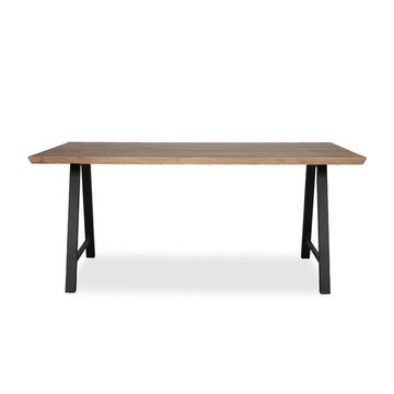 Table ALBERT A de Vincent Sheppard, 260 x 100 cm, 2 plateaux, Piétement noir, Finition vernis chêne naturel
