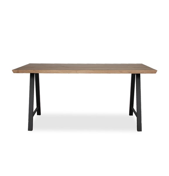 Table ALBERT A de Vincent Sheppard, 260 x 100 cm, 2 plateaux, Piétement noir, Finition vernis chêne naturel