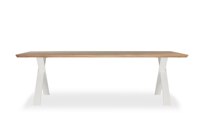 Table ALBERT X de Vincent Sheppard, 200 x 100 cm, Piétement blanc, Finition chêne naturel Table ALBERT X de Vincent Sheppard, 200 x 100 cm, Piétement blanc, Finition chêne naturel
