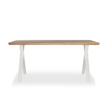 Table ALBERT X de Vincent Sheppard, 220 x 100 cm, Piétement blanc, Finition chêne naturel