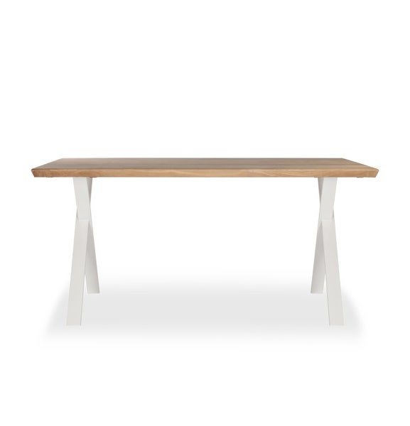 Table ALBERT X de Vincent Sheppard, 240 x 100 cm, Piétement blanc, Finition chêne naturel