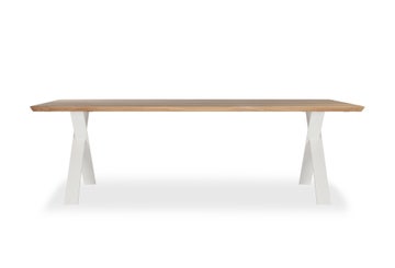 Table ALBERT X de Vincent Sheppard, 300 x 100 cm, Piétement blanc, Finition chêne naturel Table ALBERT X de Vincent Sheppard, 300 x 100 cm, Piétement blanc, Finition chêne naturel