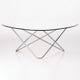 Table AO, Socle Inox marin, Transparent