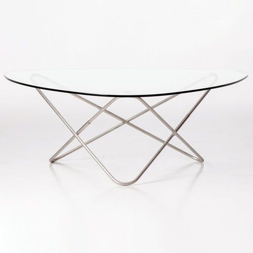 Table AO de Airborne, Socle Inox marin, Transparent Table AO de Airborne, Socle Inox marin, Transparent