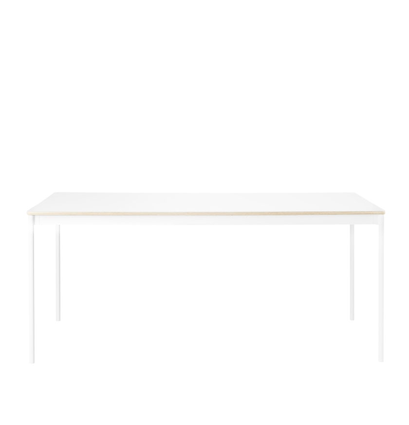 Table BASE de Muuto, 250 x 90 cm, Stratifié/ Contreplaqué, Blanc