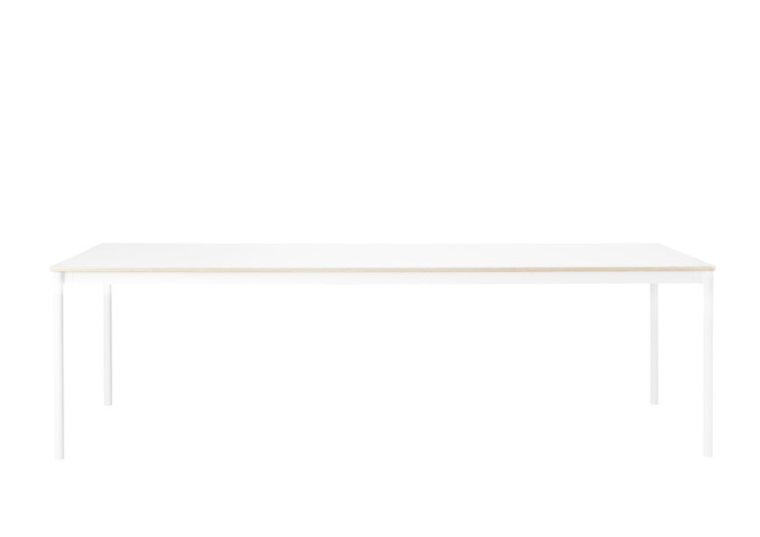 Table BASE de Muuto, 250 x 90 cm, Stratifié/ Contreplaqué, Blanc Table BASE de Muuto, 250 x 90 cm, Stratifié/ Contreplaqué, Blanc