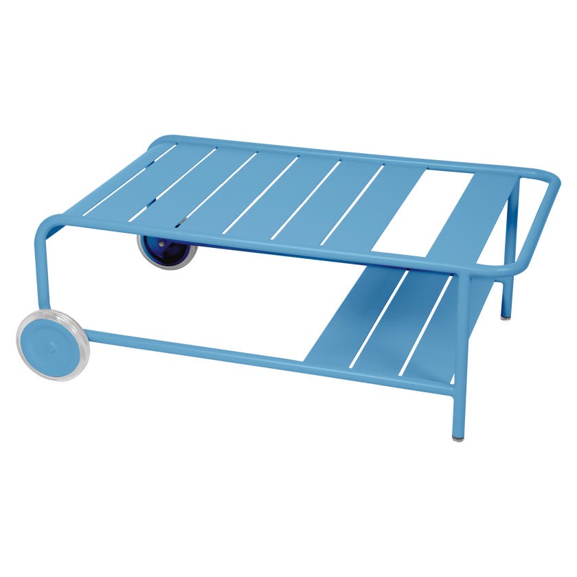 Table basse avec roues Luxembourg de Fermob, Bleu maya Table basse avec roues Luxembourg de Fermob, Bleu maya