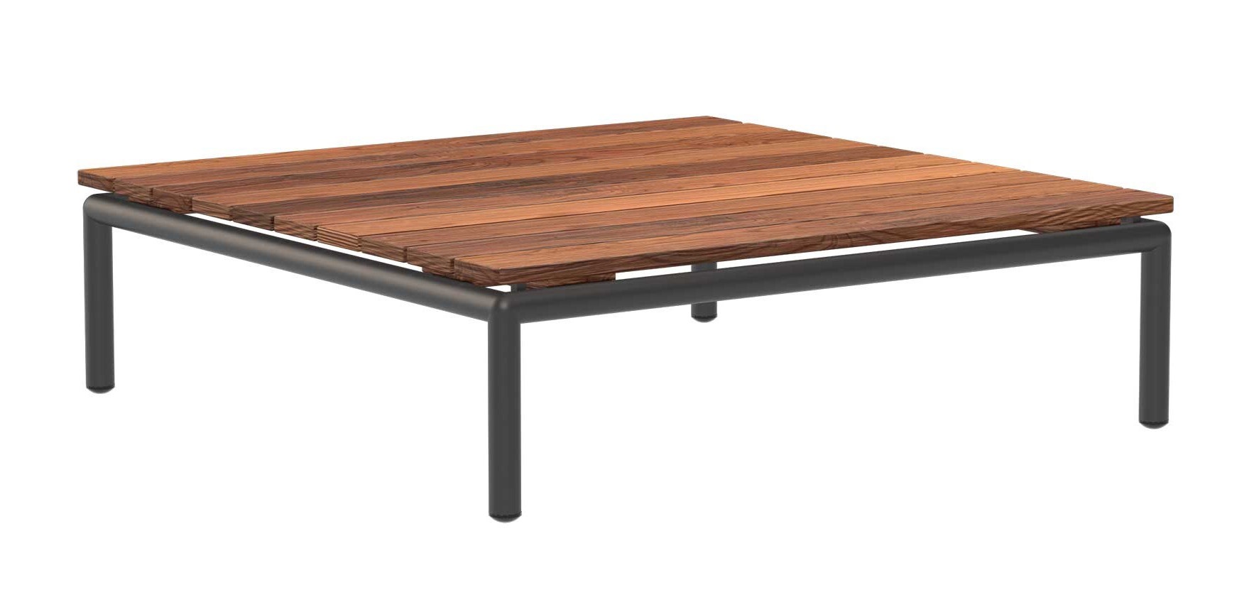 Table basse carrée LEVEL 2, Structure Gris Foncé, Plateau Frêne