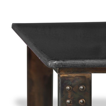 Table basse en pierre de lave ardoise atelier