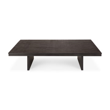 Table basse Grooves - teck vernis - noir clair - rectangulaire