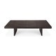 Table basse Grooves - teck vernis - noir clair - rectangulaire