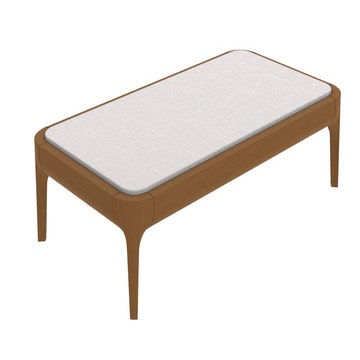 Table basse MEDITERRANEO 41,structure teck, plateau béton couleur Pearl