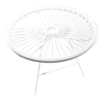 Table basse MINI ZIPOLITE Ø.50 cm de Boqa avec structure blanche, Blanc d'argent